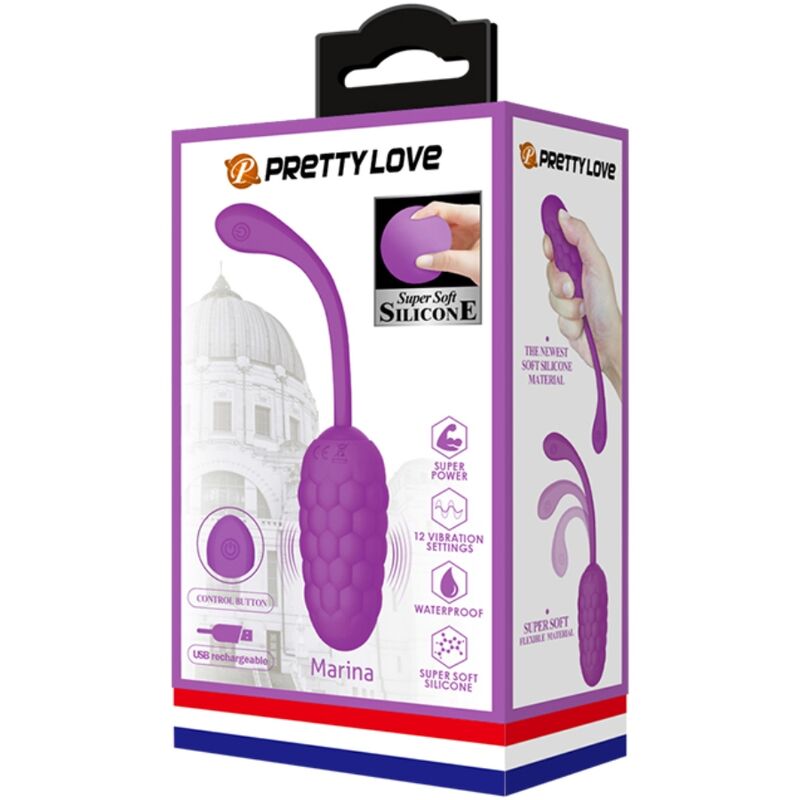 PRETTY LOVE - OVO VIBRADOR COM TEXTURA MARINHA RECARREGÁVEL ROXO