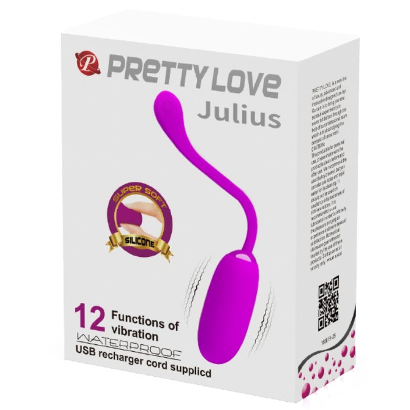 PRETTY LOVE - JULIUS OVO VIBRADOR IMPERMEÁVEL E RECARREGÁVEL ROXO