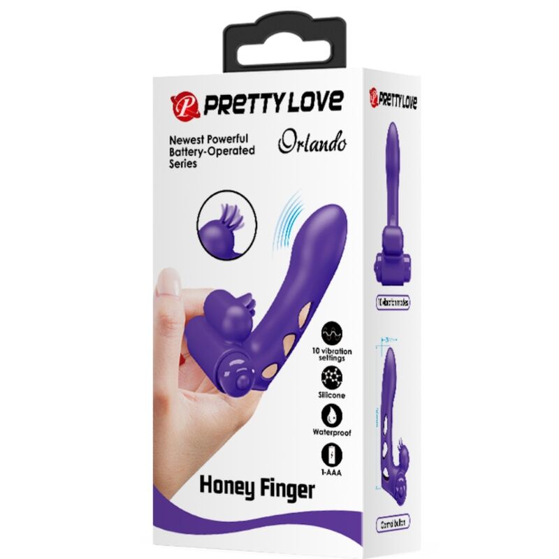 PRETTY LOVE - ORLANDO CAPA DE DEDO VIBRADOR ROXA