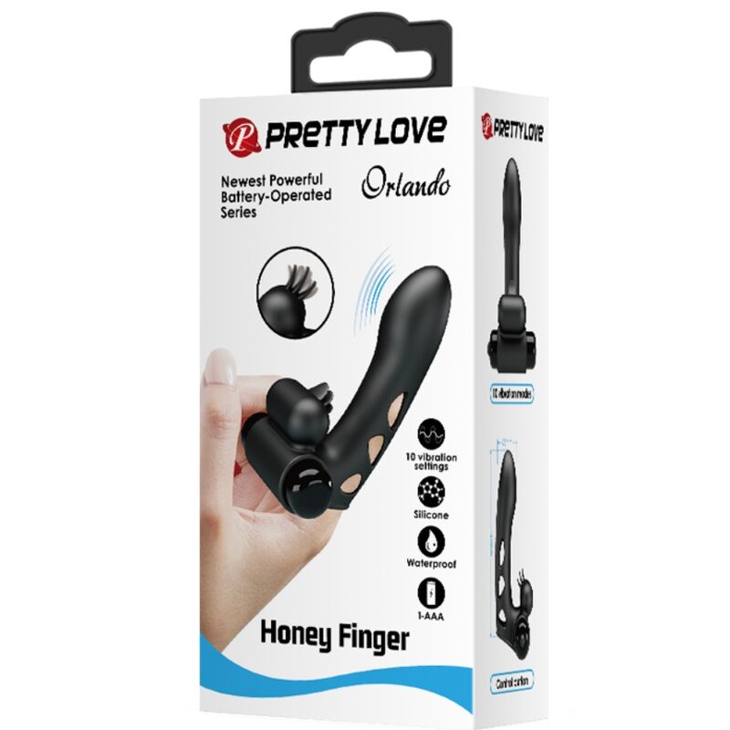 PRETTY LOVE - ORLANDO CAPA DE DEDO VIBRADOR PRETA