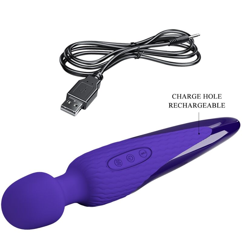 PRETTY LOVE - ANTONY YOUTH VIBRADOR WAND COM EFEITO CALOR VIOLETA