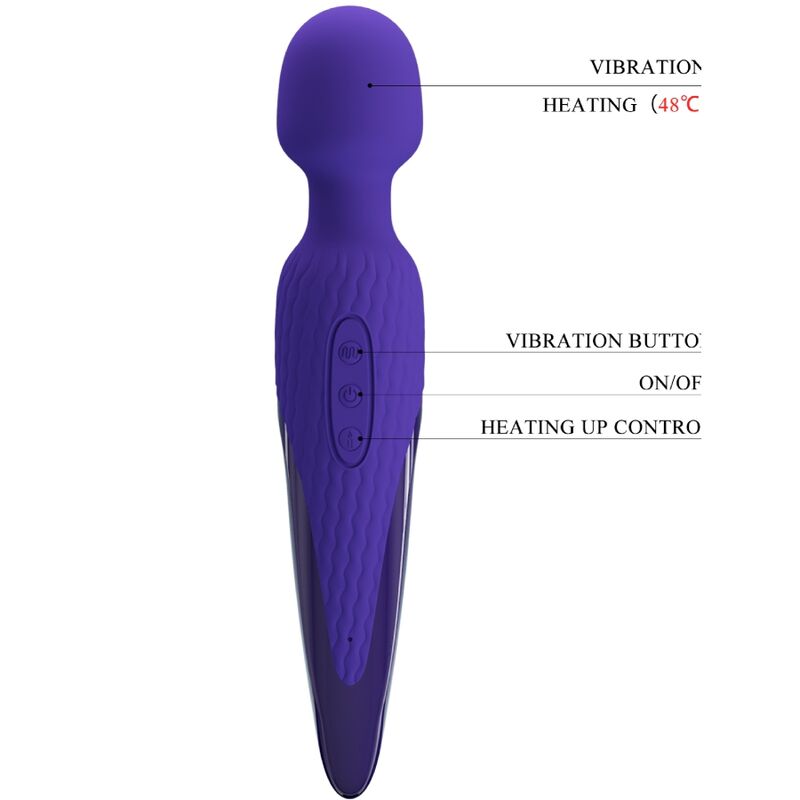 PRETTY LOVE - ANTONY YOUTH VIBRADOR WAND COM EFEITO CALOR VIOLETA