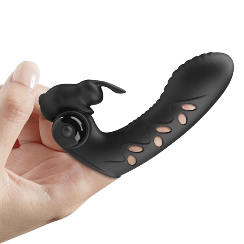 PRETTY LOVE - VANCE CAPA DE DEDO VIBRADOR COELHO PRETA