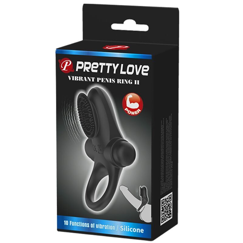 Pretty Love - Anel Vibrador II Para o Pénis Negro