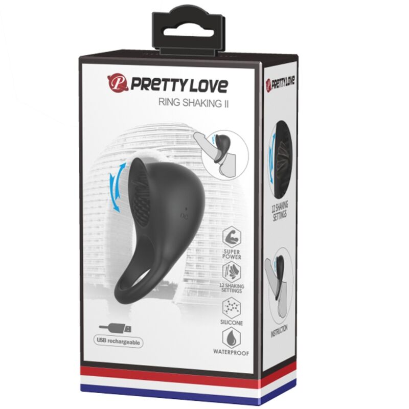 Anel Vibrante Para Penis Com Lengua Preta Pretty Love