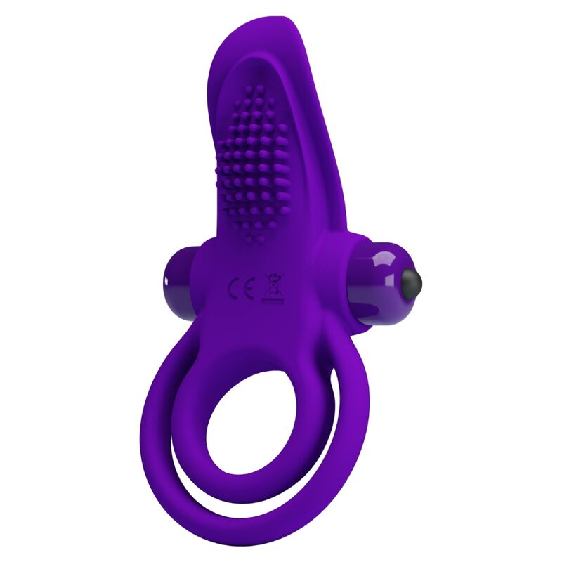 Anel Vibrante Roxo Pretty Love para pene con 10 modos de vibración