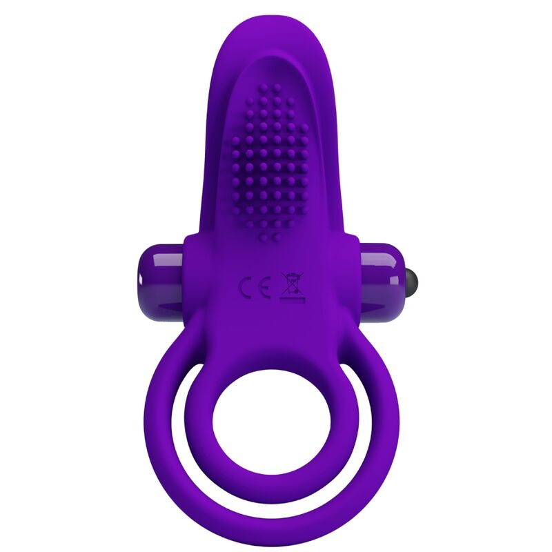 Anel Vibrante Roxo Pretty Love para pene con 10 modos de vibración