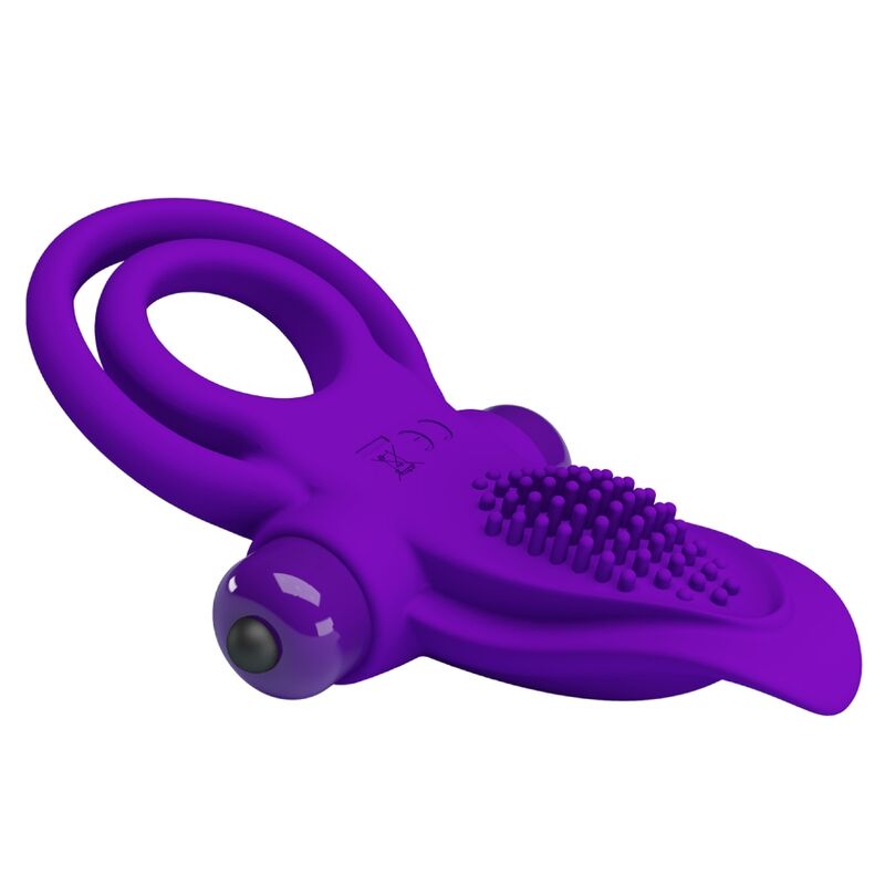 Anel Vibrante Roxo Pretty Love para pene con 10 modos de vibración