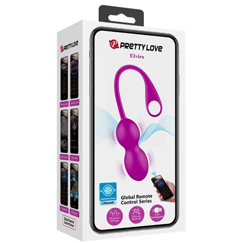 Pretty Love - Bolas Vibratórias Recarregáveis ​​Elvira Roxo