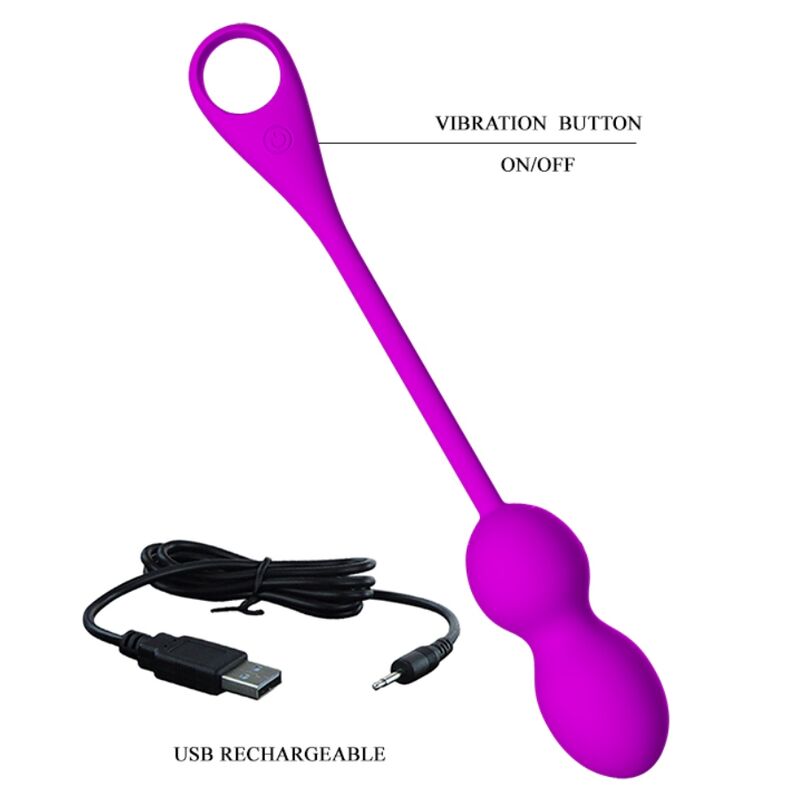 Pretty Love - Bolas Vibratórias Recarregáveis ​​Elvira Roxo