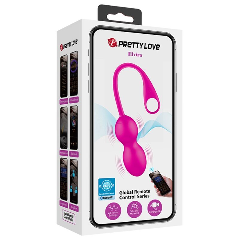 Pretty Love - Bolas Vibratórias Recarregáveis ​​Elvira Rosa