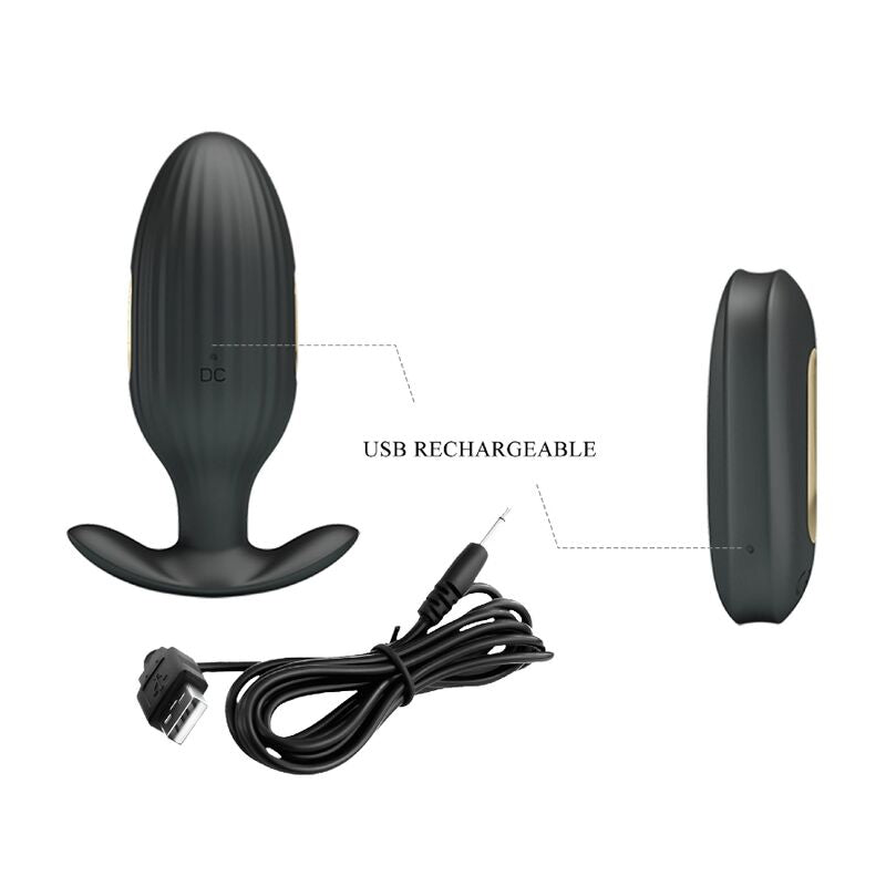 Pretty Love - Vibrador Recarregável Anal Kelly Plug Negro