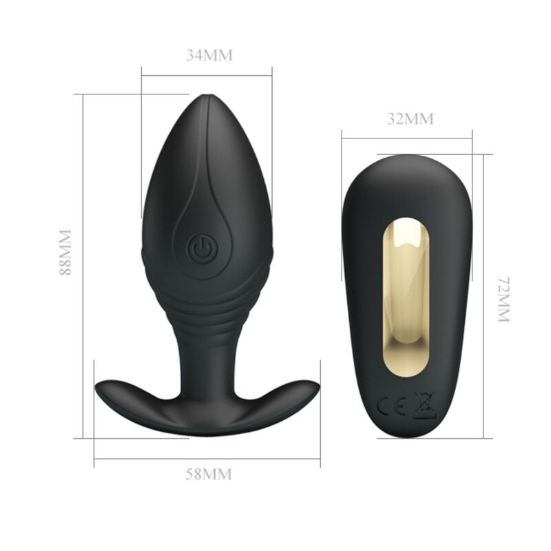 Pretty Love - Vibrador Recarregável Regina Plug Anal Negro