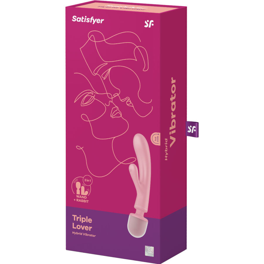 Satisfyer - Triple Lover Masajeador Vibrador Conejo Rosa