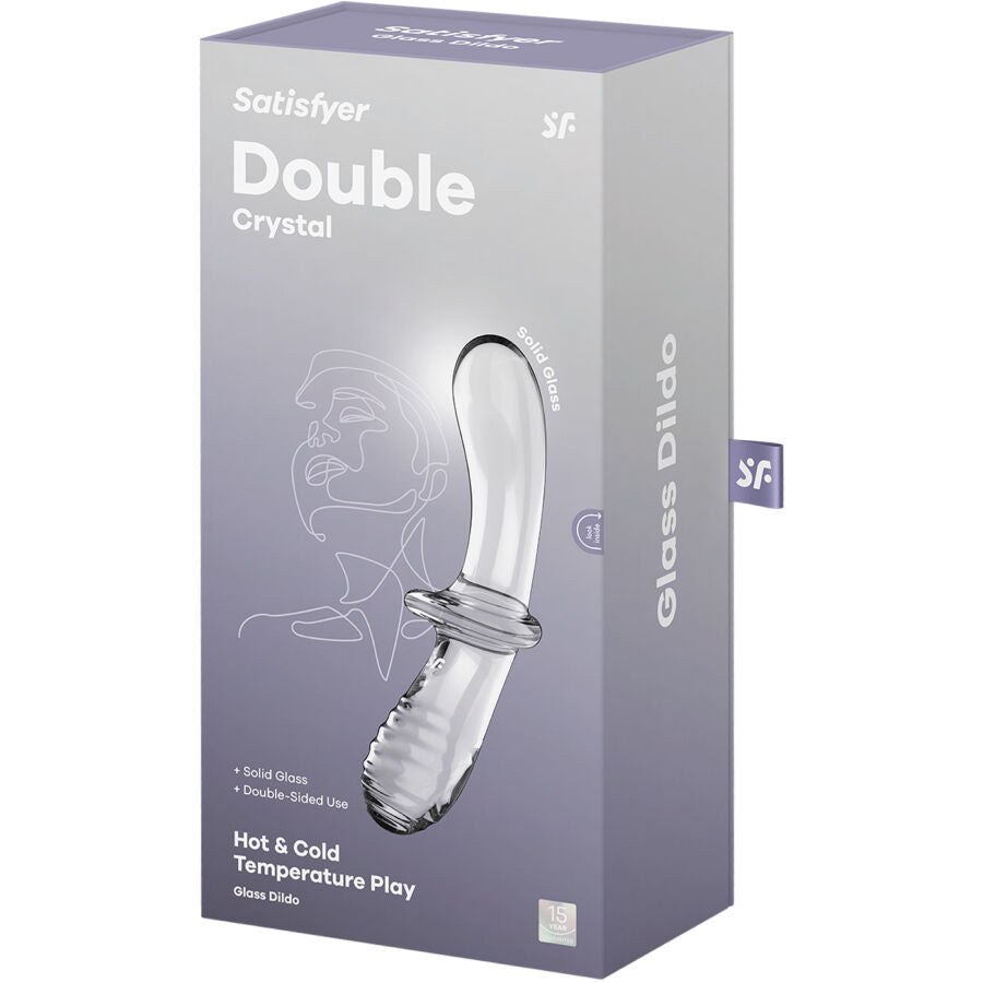 Satisfyer - Consolador de Cristal Duplo Transparente