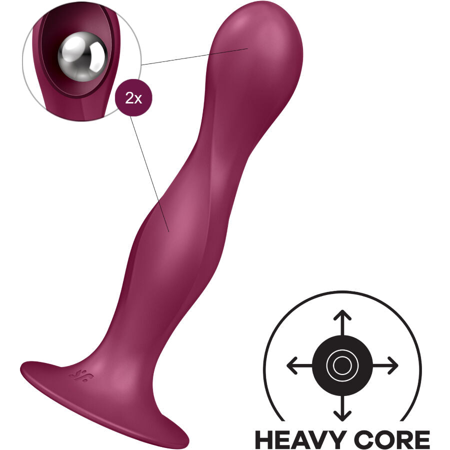 Satisfyer - Dildo de silicona doble Ball-R Garnet