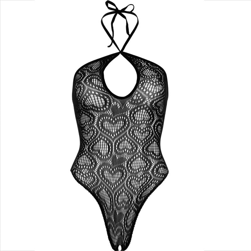 LEG AVENUE - BODY SIN COSTURAS CUELLO HALTER NEGRO