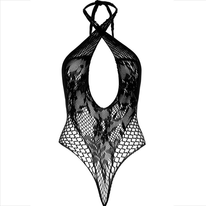 LEG AVENUE - TEDDY HALTER COM RENDA PRETO