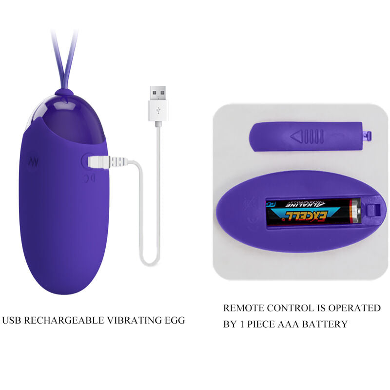 PRETTY LOVE - BERGER YOUTH OVO VIBRADOR COM CONTROLO REMOTO VIOLETA