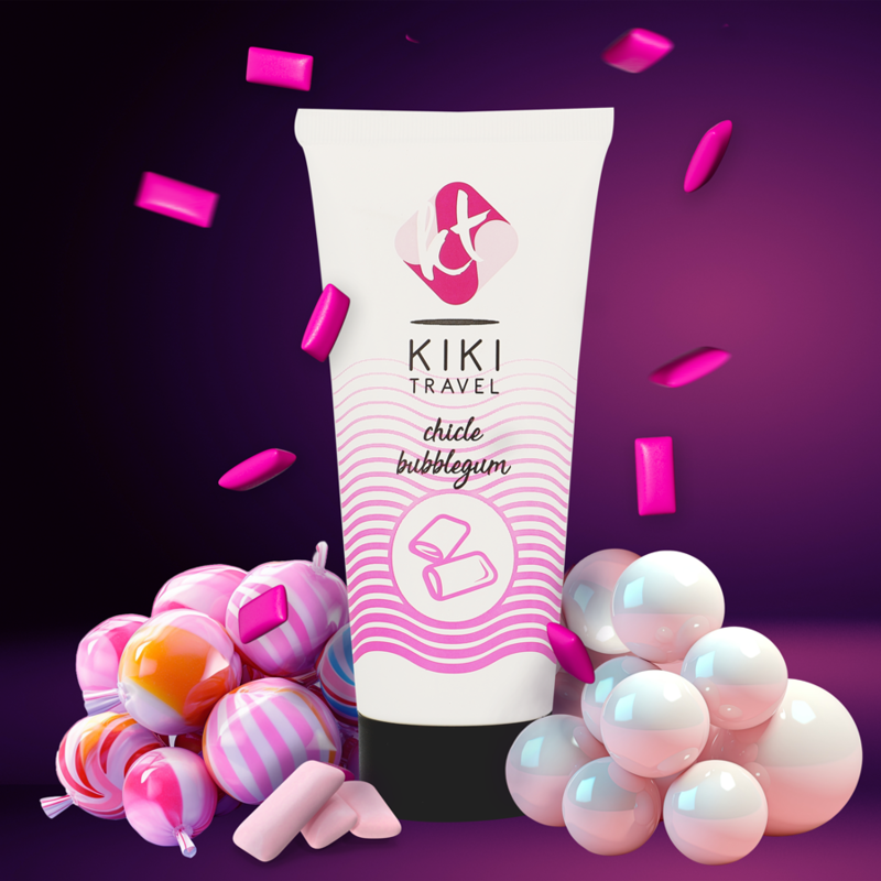 KIKÍ TRAVEL - LUBRIFICANTE SABOR PASTILHA ELÁSTICA 50 ML - Sex Shop Sexy