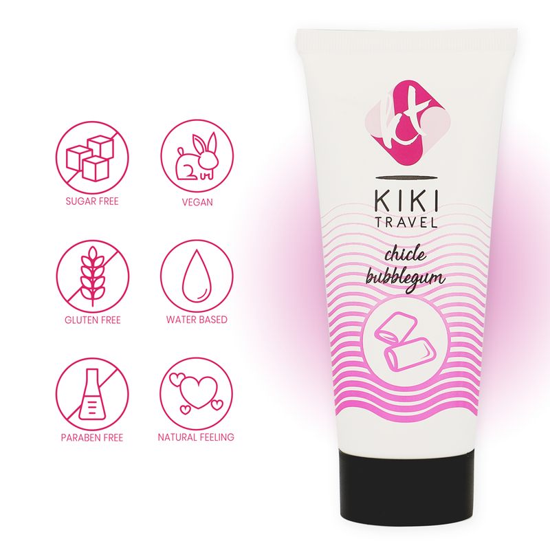 KIKÍ TRAVEL - LUBRIFICANTE SABOR PASTILHA ELÁSTICA 50 ML - Sex Shop Sexy