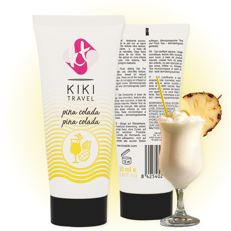 KIKÍ TRAVEL - LUBRIFICANTE SABOR PIÑA COLADA 50 ML - Sex Shop Sexy