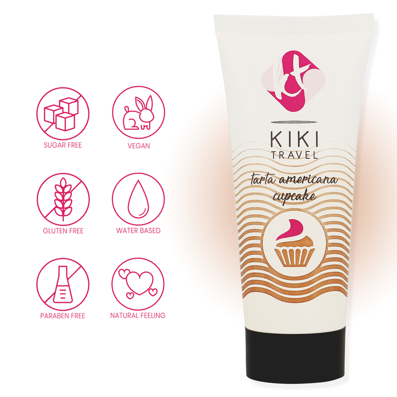 KIKÍ TRAVEL - GEL DESLIZANTE SABOR BOLO AMERICANO CUPCAKE 50 ML - Sex Shop Sexy