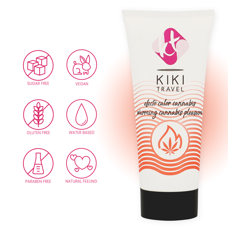 KIKÍ TRAVEL - GEL DESLIZANTE SABOR CANNABIS EFEITO CALOR INTENSO 50 ML - Sex Shop Sexy