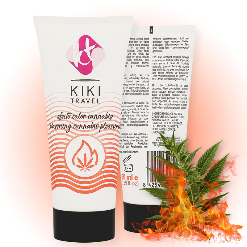 KIKÍ TRAVEL - GEL DESLIZANTE SABOR CANNABIS EFEITO CALOR INTENSO 50 ML - Sex Shop Sexy