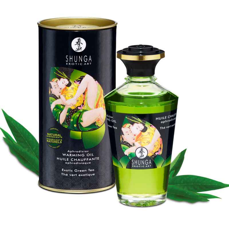 SHUNGA - ÓLEO DE MASSAGEM EFEITO CALOR CHÁ VERDE ORGÂNICO 100 ML