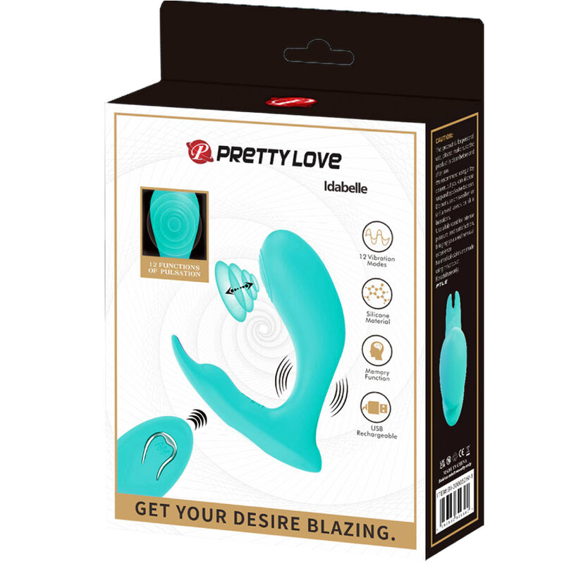 PRETTY LOVE - IDABELLE VIBRAÇÃO E PULSAÇÃO COM CONTROLO REMOTO AZUL