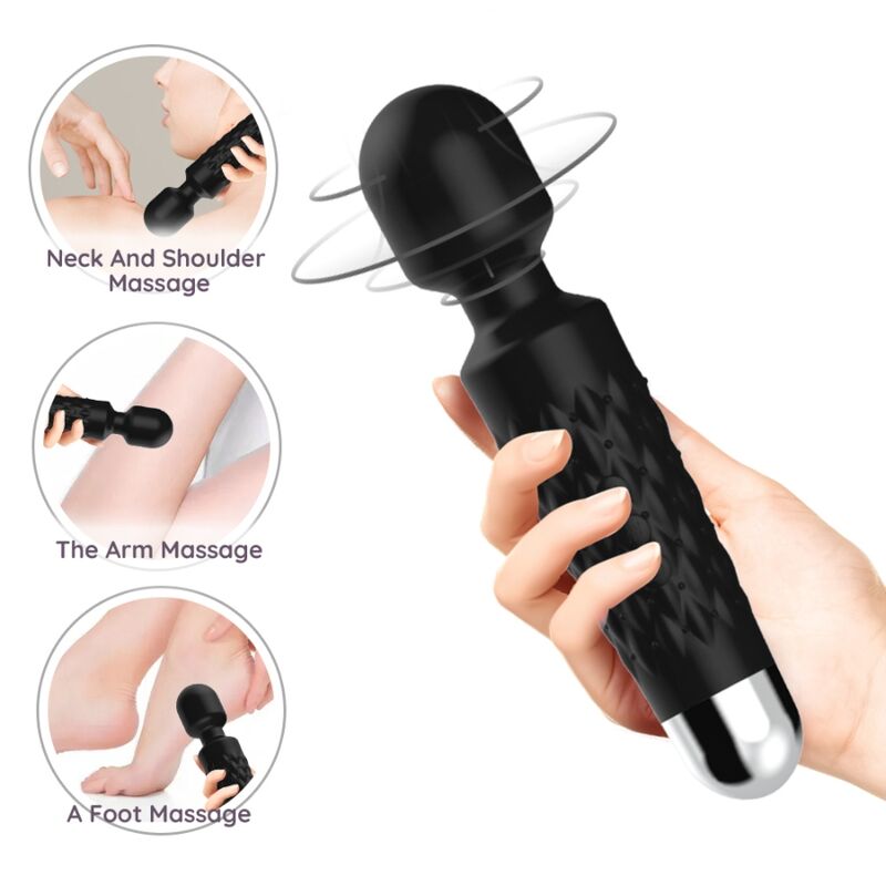 ARMONY - MASAJEADOR E VIBRADOR CARTERO CABEÇA SUPER FLEXÍVEL PRETA