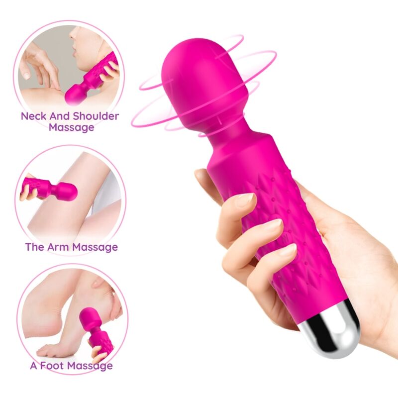 ARMONY - MASAJEADOR CARTERO E VIBRADOR CABEÇA SUPER FLEXÍVEL FÚCSIA