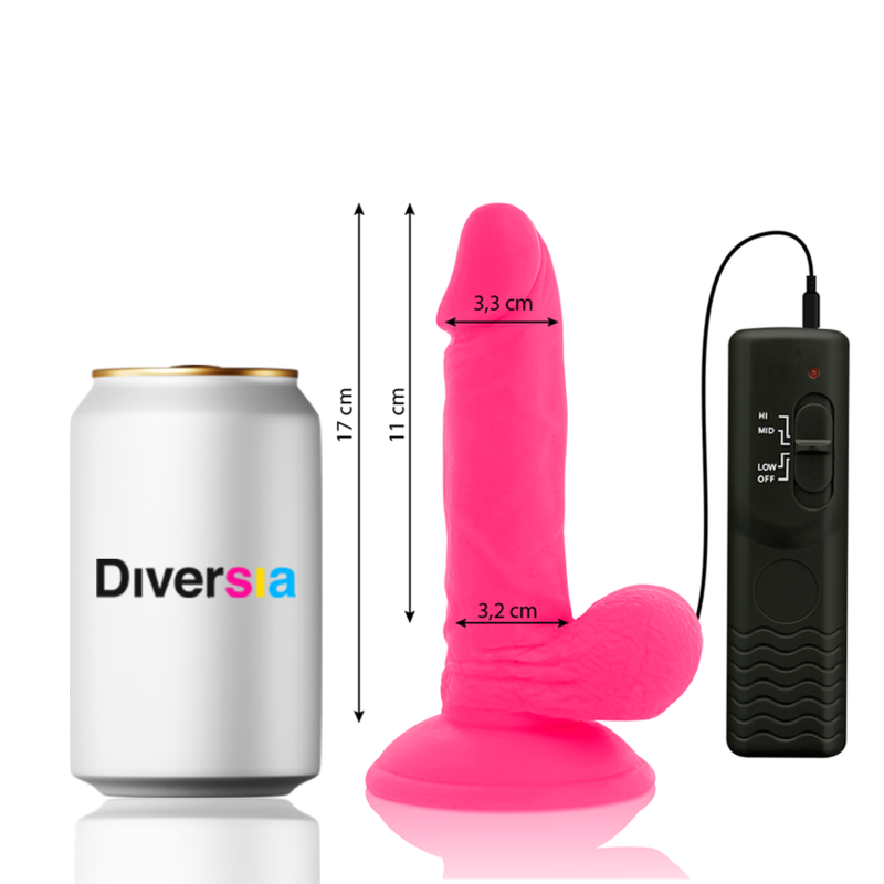 Diversia - Flexível Vibrao Vibrao Rosa 17 Cm -O- 3.3 Cm