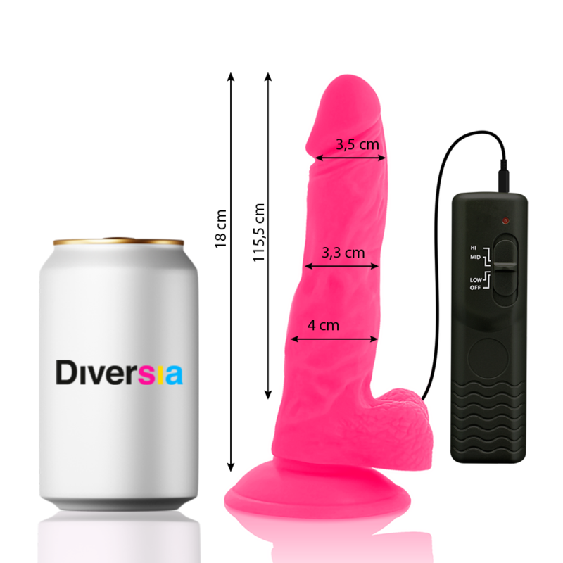 Diversia - Vibrao Flexível Diversia Rosa 18 Cm -O- 4 Cm