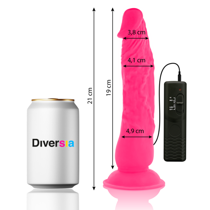Diversia - Flexível Vibratório Rosa 21 Cm -O- 4.9 Cm