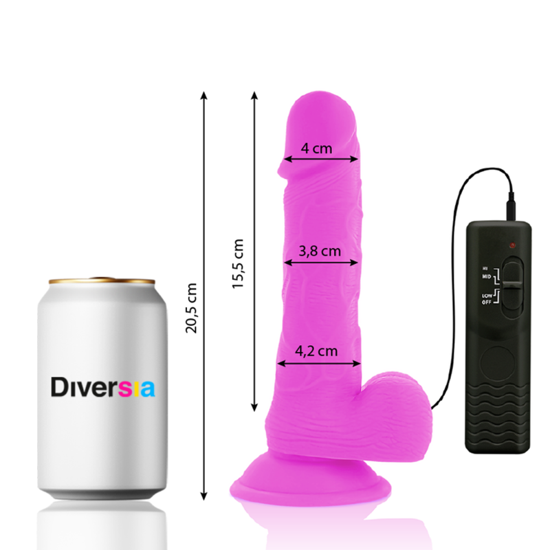 Diversia - Flexível Vibratório Roxo 20.5 Cm -O- 4.2 Cm