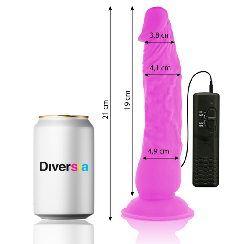 Diversia - Flexível Vibrao Vibrante Roxo 21 Cm -O- 4.9 Cm