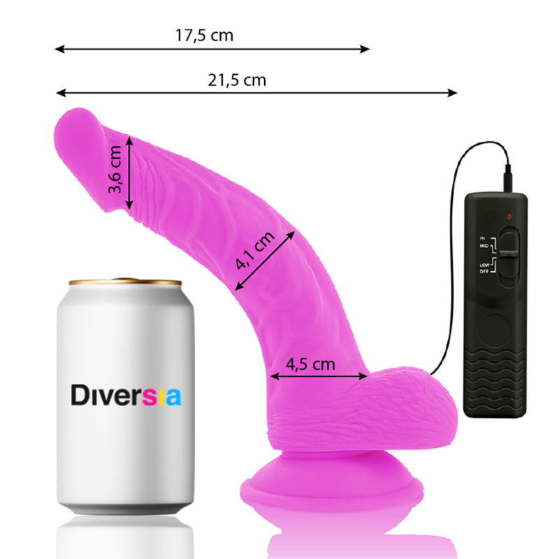 Diversia -Vibrao Flexível Diversia Roxo 21.5 Cm -O- 4.5 Cm