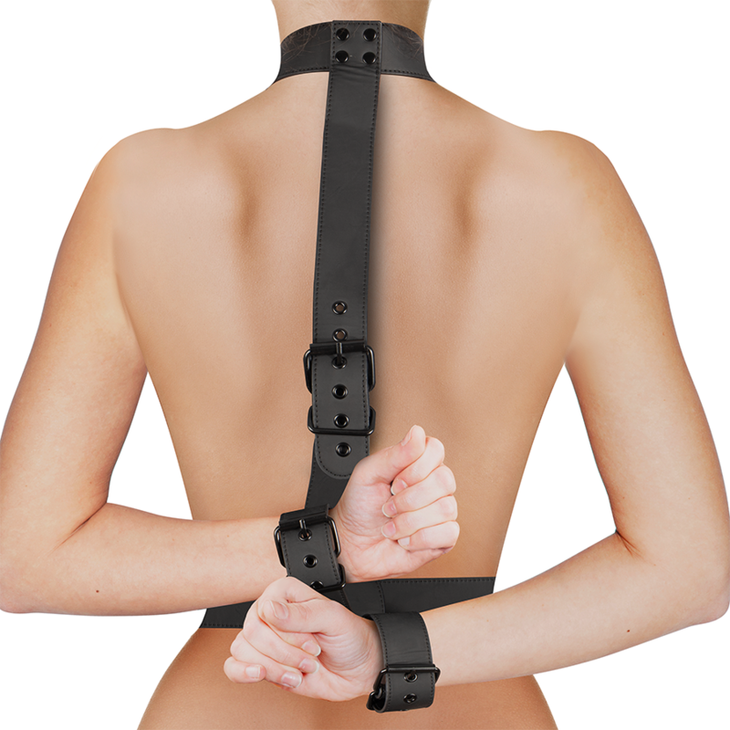 FETISH SUBMISSIVE BONDAGE - CONJUNTO DE SUJECÇÃO PARA CORPO, PESCOÇO E PULSOS