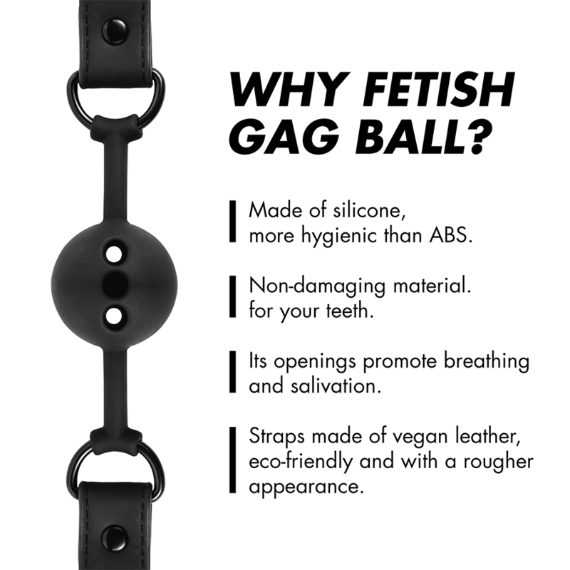 FETISH BONDAGE SUMISIVO - MORDAÇA DE BOLA DE SILICONE RESPIRÁVEL