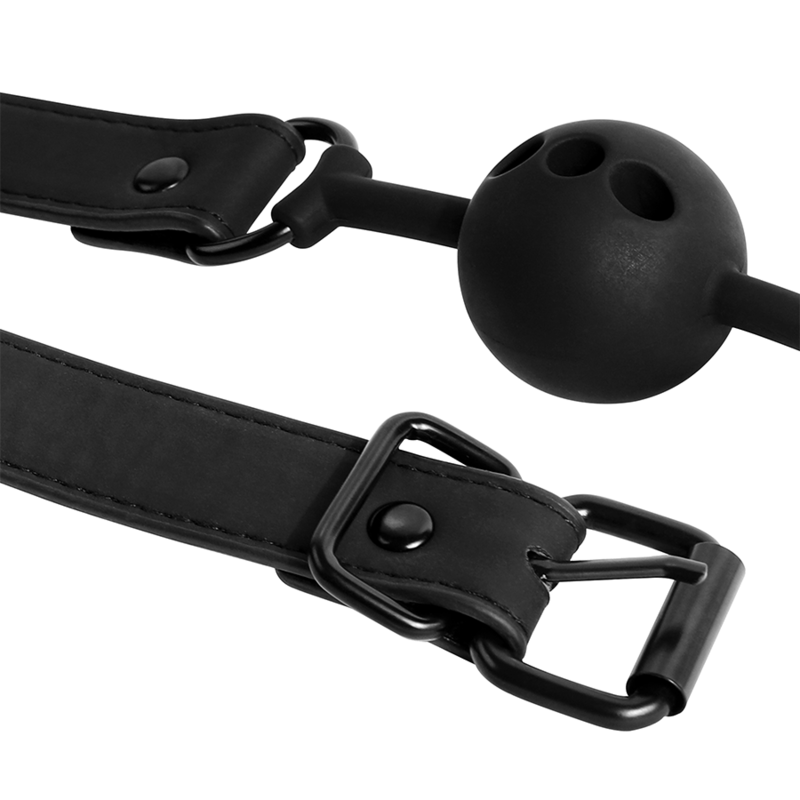 FETISH BONDAGE SUMISIVO - MORDAÇA DE BOLA DE SILICONE RESPIRÁVEL