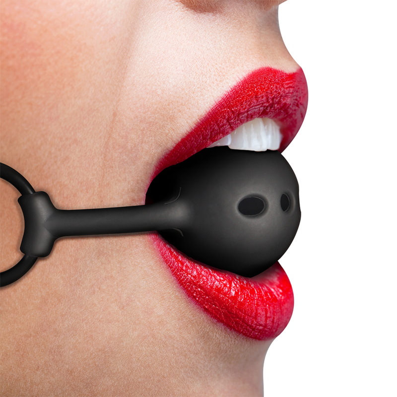 FETISH BONDAGE SUMISIVO - MORDAÇA DE BOLA DE SILICONE RESPIRÁVEL