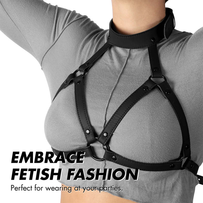 FETISH BONDAGE SUMISIVO - ARNÊS DE PEITO AJUSTÁVEL