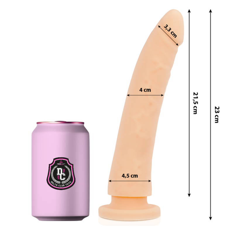 DELTA CLUB - JUGUETES DILDO MÉDICO SILICONA NATURAL 23 CM -O- 4.5 CM