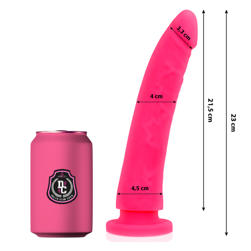 DELTA CLUB - JUGUETES DILDO MÉDICO DE SILICONA ROSA 23 CM -O- 4.5 CM