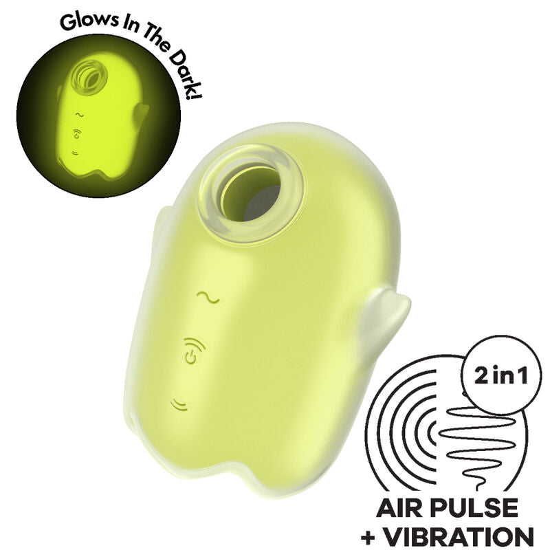 Satisfyer - Glowing Ghost Air Pulse y Vibrador Amarelo