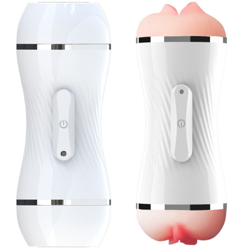 ARMONY - MASTURBADOR VIBRADOR DUPLO VAGINA Y BOCA BRANCO
