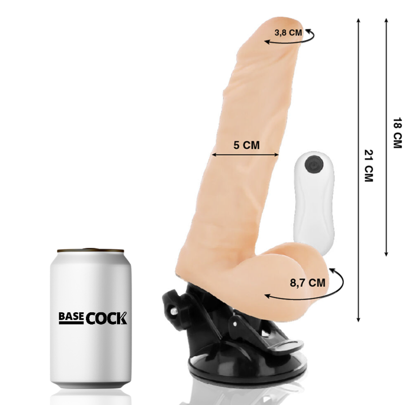 BASECOCK - VIBRADOR ARTICULVEL CONTROLE REMOTO PRETO 21 CM -O- 5 CM