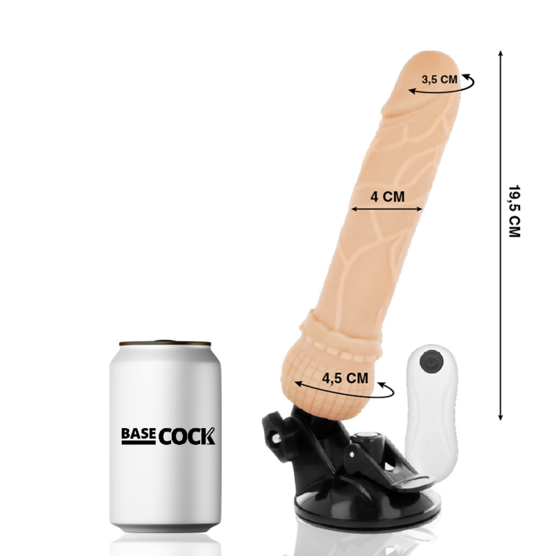 Basecock - Vibrador De Control Remoto Natural Realista 19,5 Cm - 4 Cm
